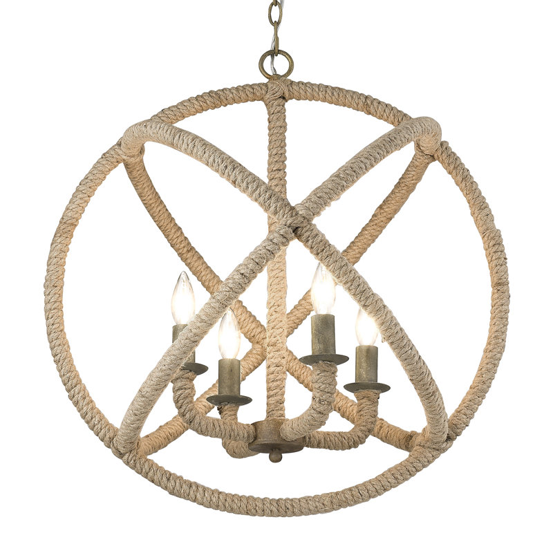 Haney 23" W Steel Globe Chandelier
