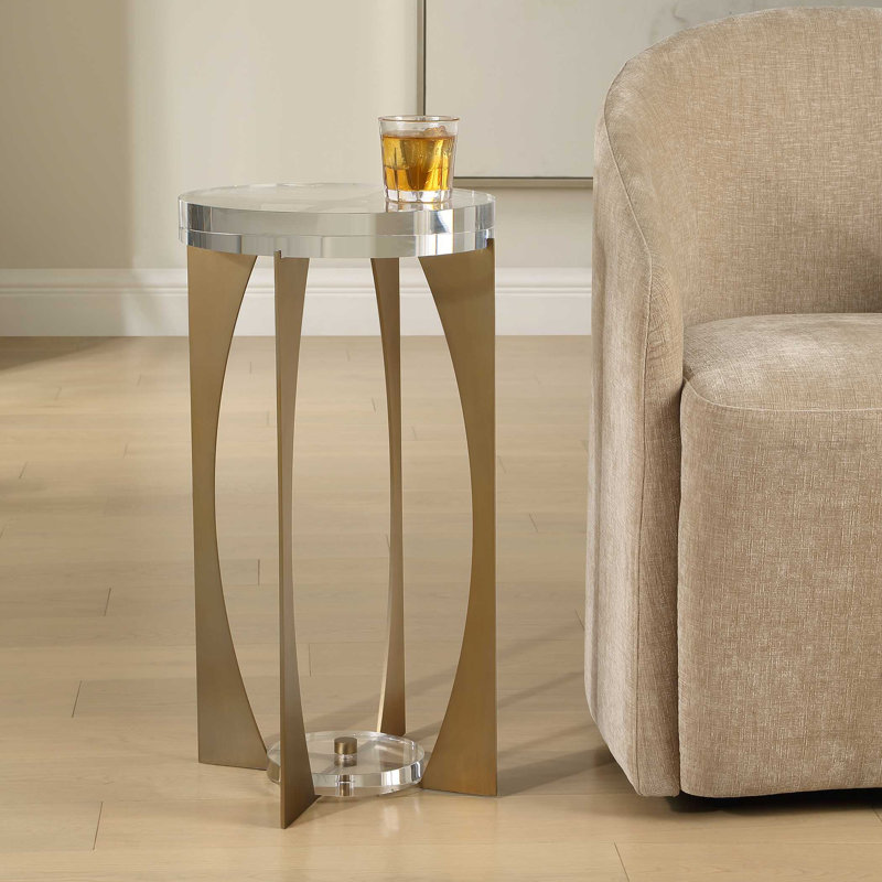 Uttermost Kolkata Brass Accent Table