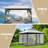 StarEcho 13 Ft. W x 10 Ft. D Steel Patio Gazebo with Netting (Tool free quick assembly)-61292557