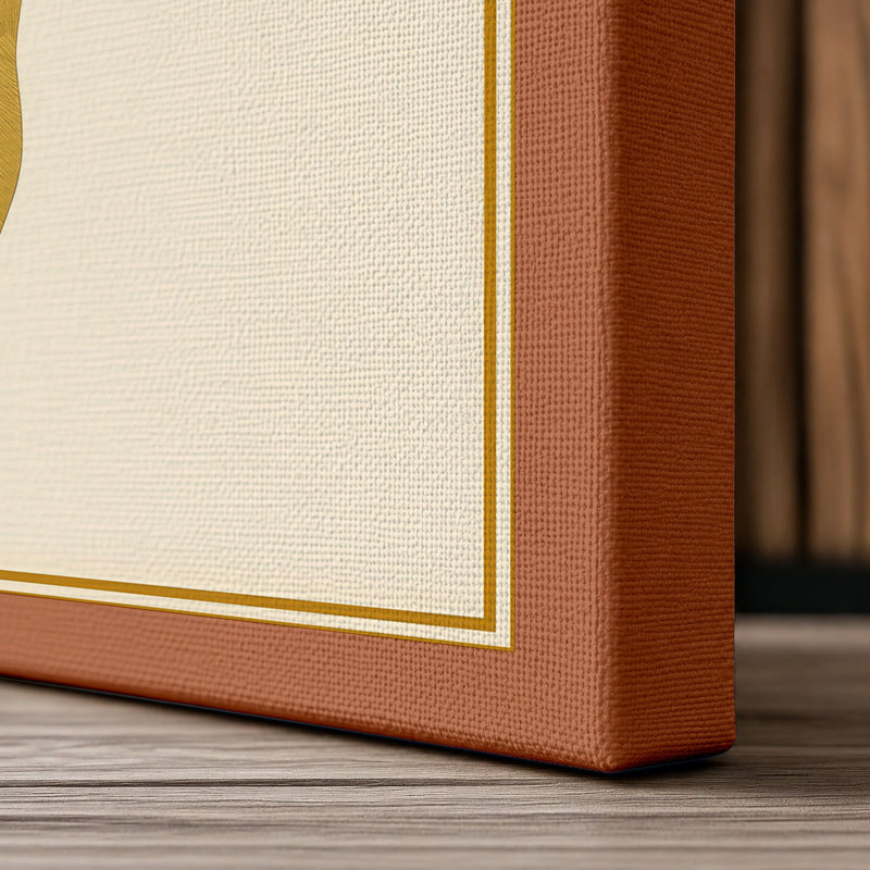 Golden Arabesque Art Deco - Wrapped Canvas, 30x20 - 76.2 x 50.8 cm, Terracotta Border