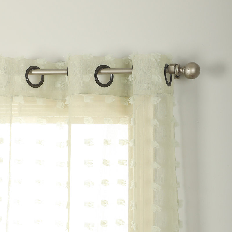Sage Sheer Polyester Grommet Window Panels, 37" x 63"
