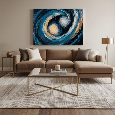 Space Whirlpool Galaxy Blue Canvas Wall Art