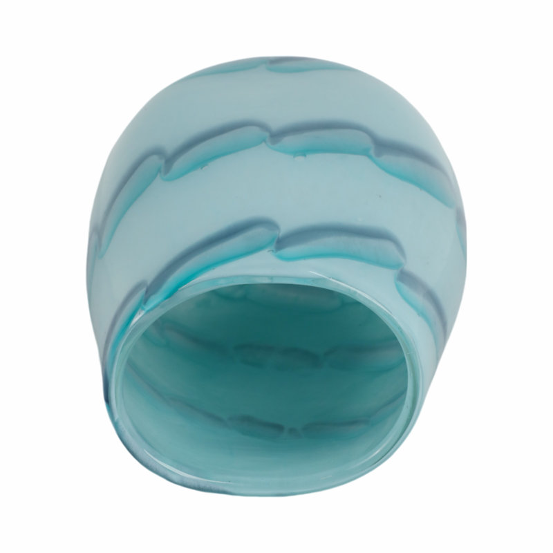 Handmade Glass Table Vase, 9" H x 6" W x 5" D