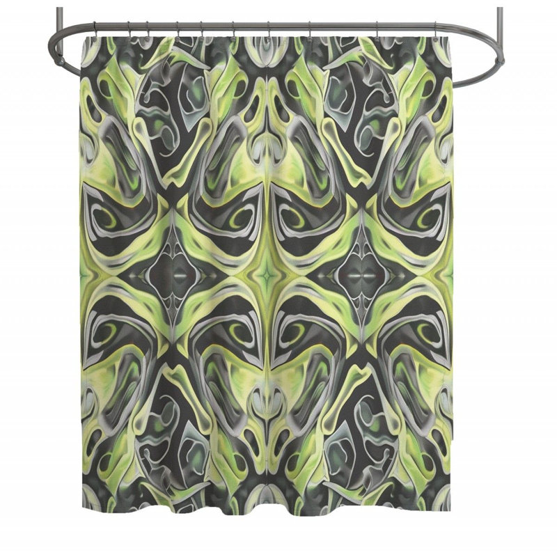 Rideau de douche psychédélique - Motif de salle de bain_12989, H 73 po x l 70 po