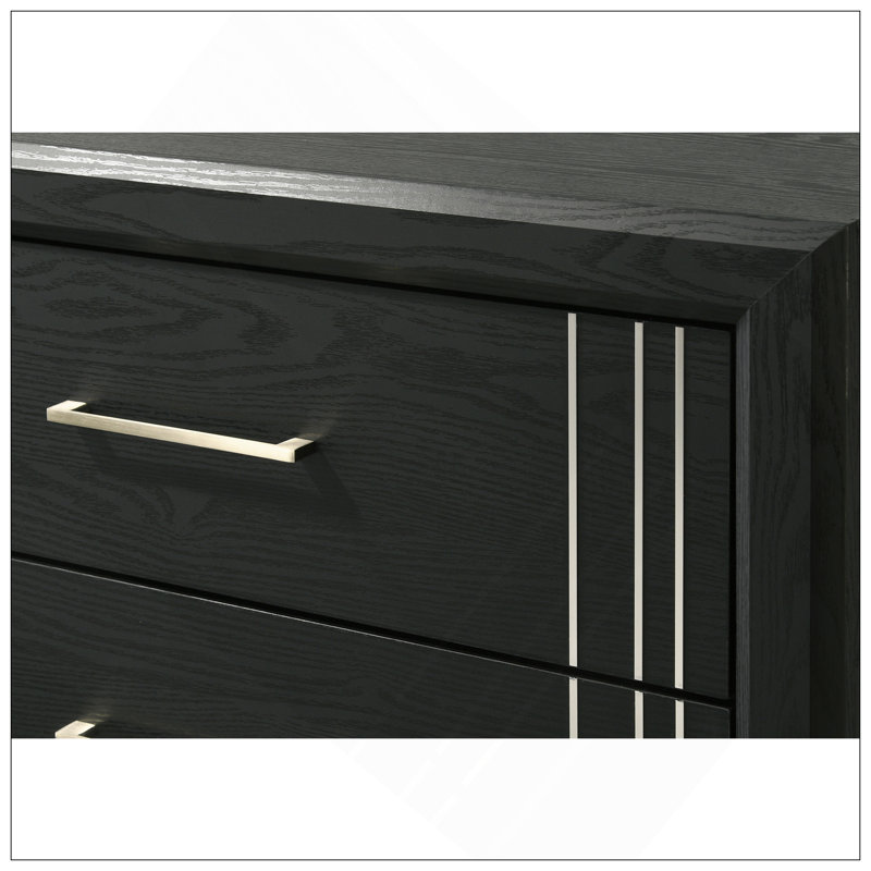 Meuble en bois 1 tiroir contemporain à 6 tiroirs 1 pièce, Gris anthracite
