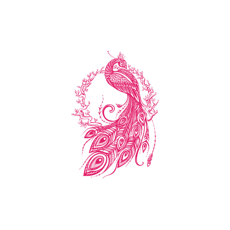 Animals Non-Wall Damaging Wall Decal, Hot Pink