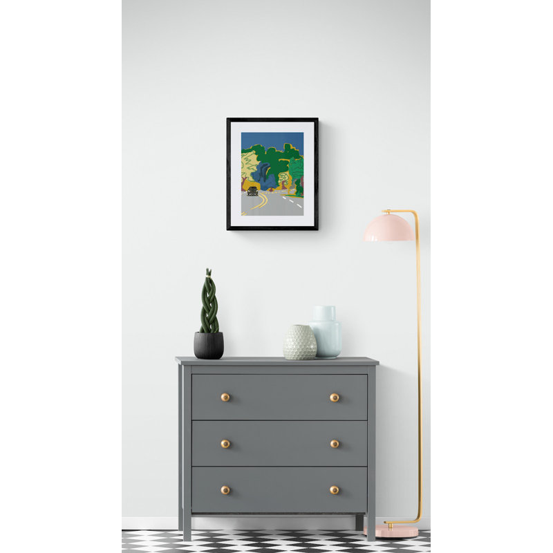 Pacific Palisades Print by Deborah Blum, Black Framed Canvas, 33" H x 25" W