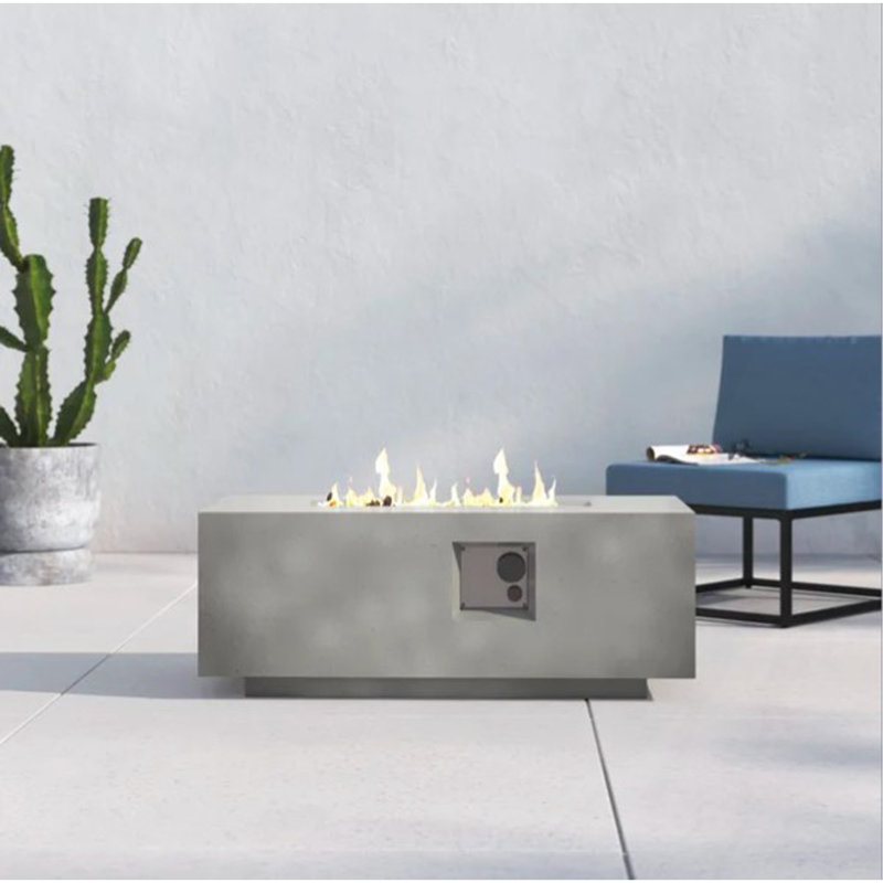 Table de foyer d'extérieur au béton au propane (béton gris)