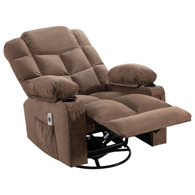 Fauteuil inclinable de massage surdimensionné avec chauffage lombaire pour fauteuil berçant inclinable avec porte-gobelets et port de charge USB, pour adulte