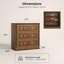 Armoire de rangement modulaire à 3 tiroirs avec portes (ensemble de 1), noyer-273495432