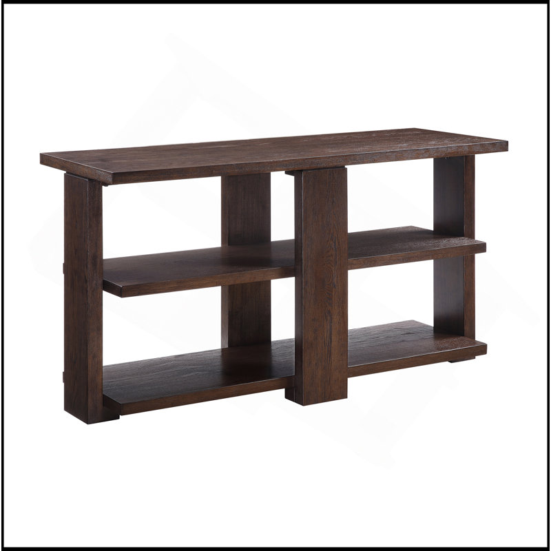 Walnut Sofa Table With 2-Shelf