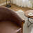 29.5'' W Genuine Leather Upholstered Swivel Barrel Chair-224169272
