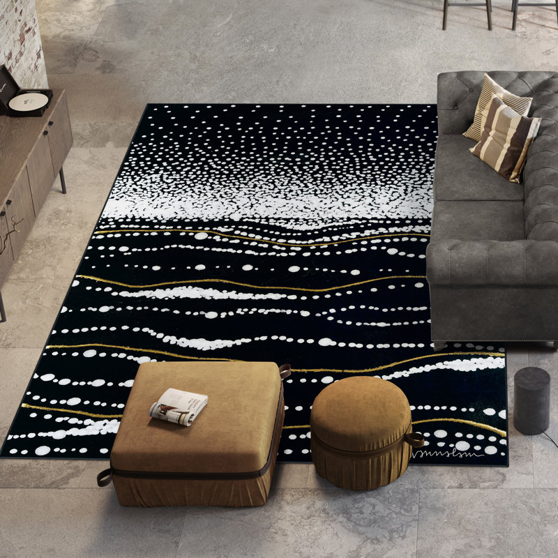 Tapis rectangulaire Divyan avec envers antidérapant