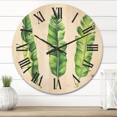 Horloge murale en bois tropical