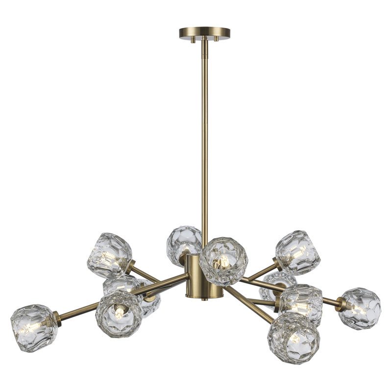 Quaseem Glass LED Flush Mount, Antique Gold