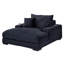 Chaise longue Terra, porte-gobelet et ports USB, tissu en velours côtelé noir-118312653