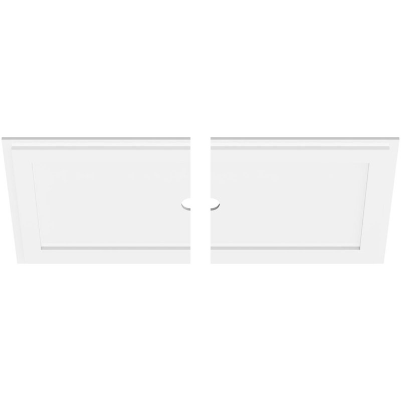 40"W x 20"H x 2"ID x 14"C x 1"P Rectangle Architectural Grade PVC Contemporary Ceiling Medallion, Two Piece