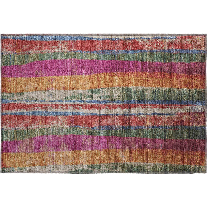 Premium Machine Washable Mayfield AMF1910 Stripes Rug, Rectangle 1'8" x 2'6"