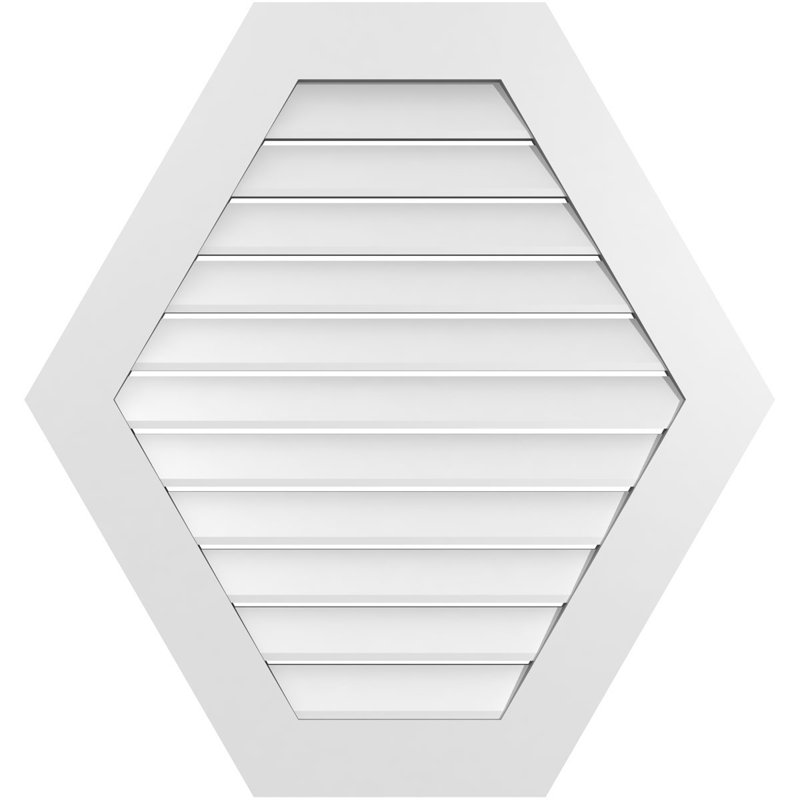 Évent horizontal fonctionnel à pignon en uréthane à surface horizontale Signature, H 36 po x l 34 po x P 1 po