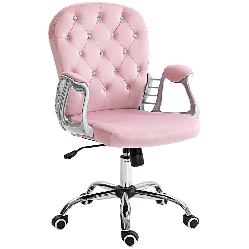 Fauteuil de bureau Kazumabo, Rose, Velours