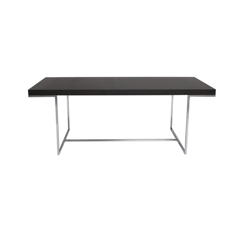 Madrid Dining Table, Grey Faux Leather, 29" H x 79" L x 37" W
