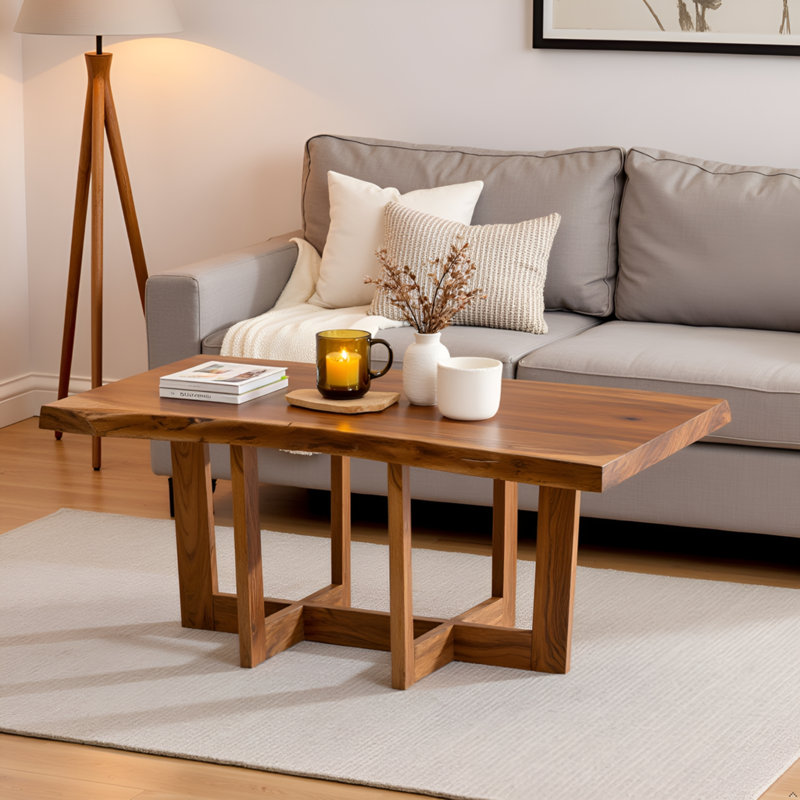 Beyers Solid Wood Sled Coffee Table, H45.72 x L106.68 x W61cm