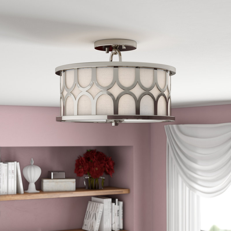 Bayberry 2-Light Ceiling Light in Polished Nickel, Polished Nickel, Polished Nickel