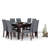 Acadian / Eastwood 9-Piece Dining Set with Solid Hardwood Square Table and 8 High-Back Upholstered Chairs-1218071251