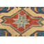 Tapis rouge tribal en laine noué à la main à motif géométrique Kazak 6 pi 2 po x 8 pi 11 po