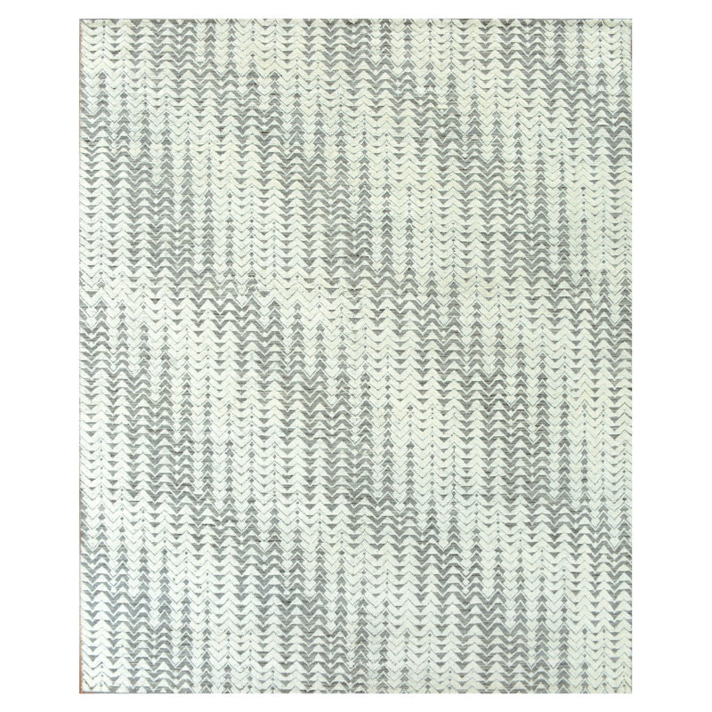 Herringbone One-of-a-Kind Rectangle 8'2" X 9'11" 1920s Wool Area Rug in