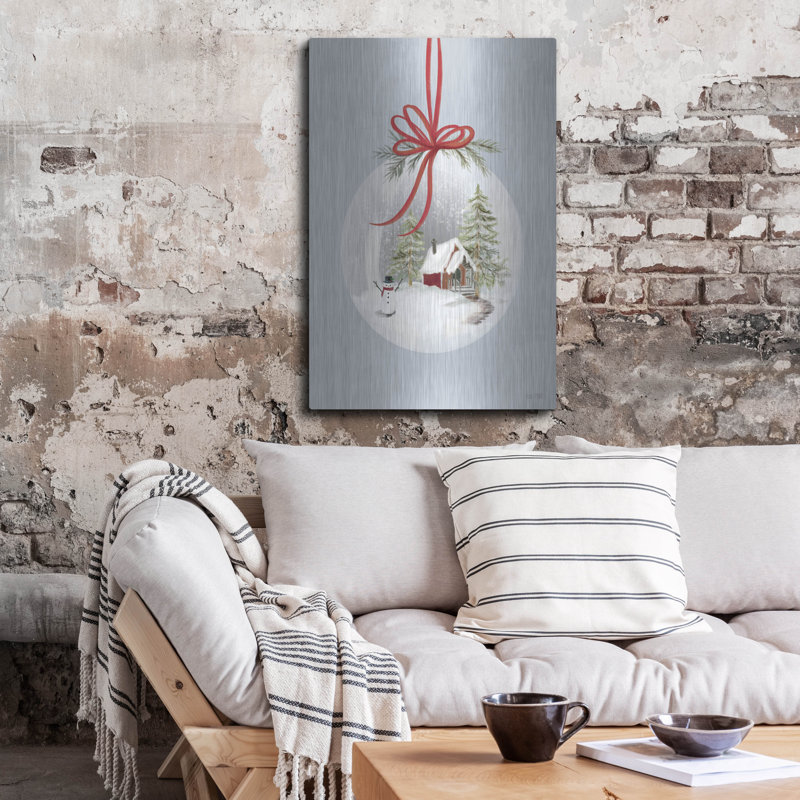  «Country Christmas Snow Globe Ornament» par House Fenway, art mural en métal, 24 po x 36 po, H 36 po x l 24 po