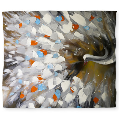 Abstract Color Spotted Peacock Orange Duvet Cover | Home Decor