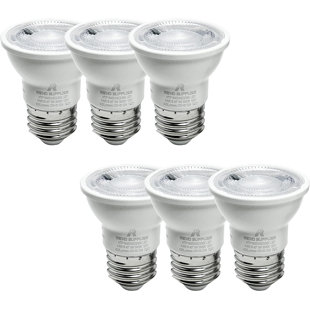 Reno fournit 6 ampoules à DEL Par16, à intensité variable, 6 W, 450 lm, des projecteurs à DEL (équivalent à une ampoule halogène de 50 W), des ampoules à DEL, un éclairage encastré, une base à vis E26