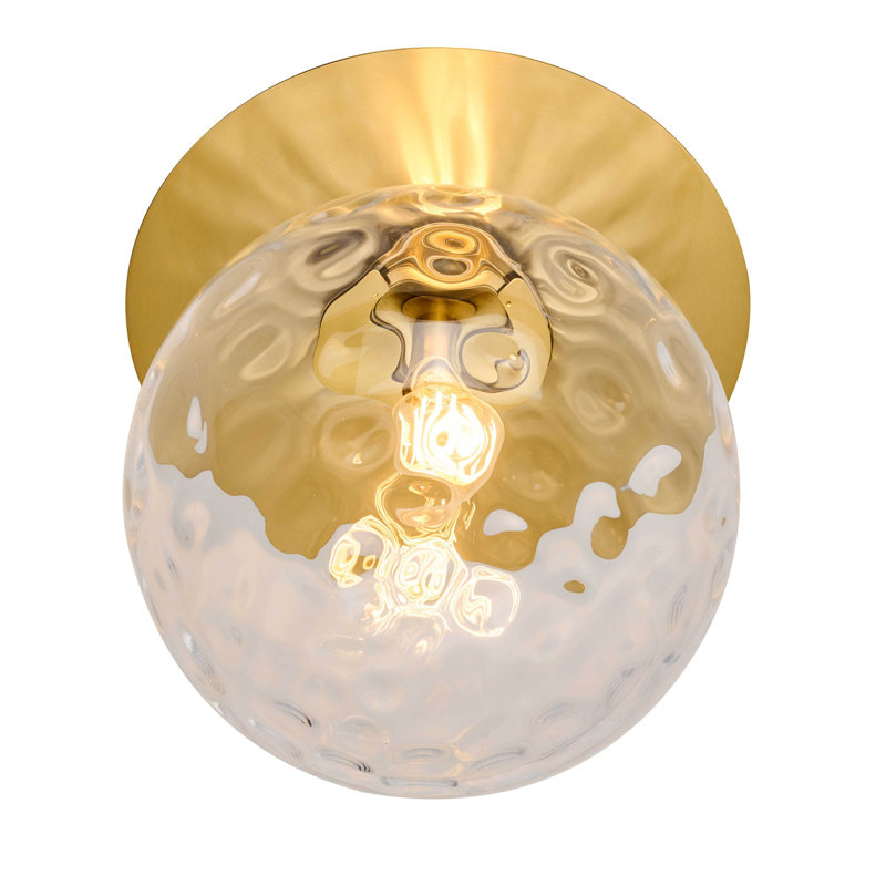 Applique murale Burlat à 1 lumière, 12.5", Laiton vieilli, Clair
