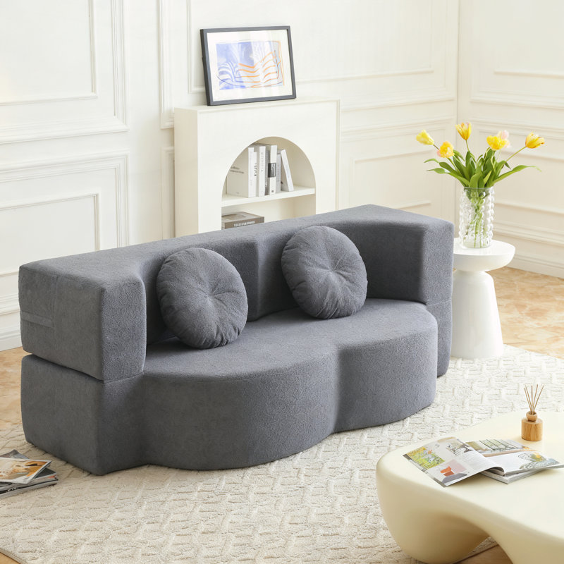 Canapé-lit avec coussin, Gris