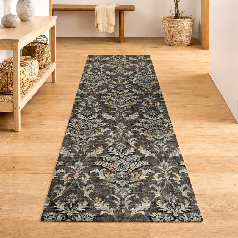 Tapis damassé de qualité supérieure Mayfield AMF2325, Tapis de couloir 2 pi 3 po x 7 pi 6 po, Chocolat