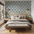 Deco Lily Large - Coastal Blue Wallpaper