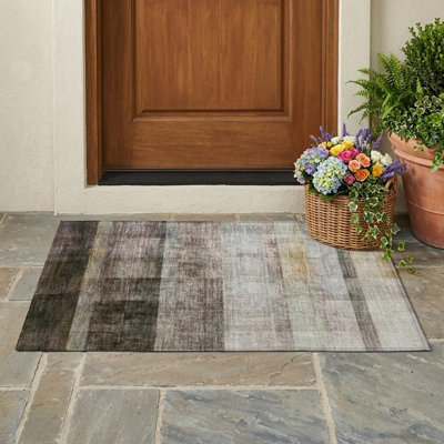 Tapis extérieur lavable et antidérapant brun 2 pi x 3 pi