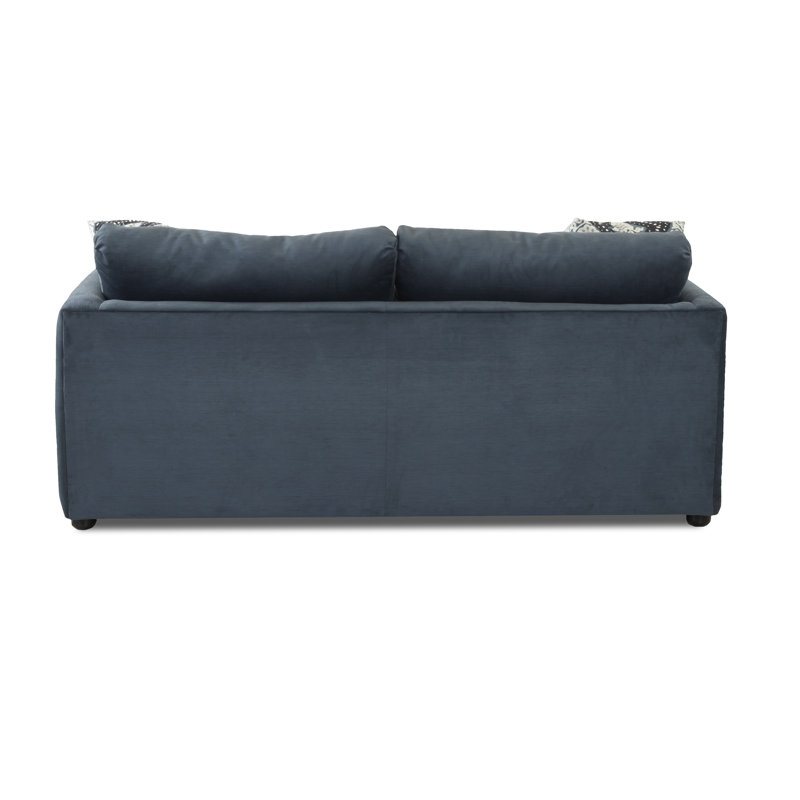 Godwin Upholstered 75'' Sleeper Sofa, Bella Ink Blue Performance Velvet