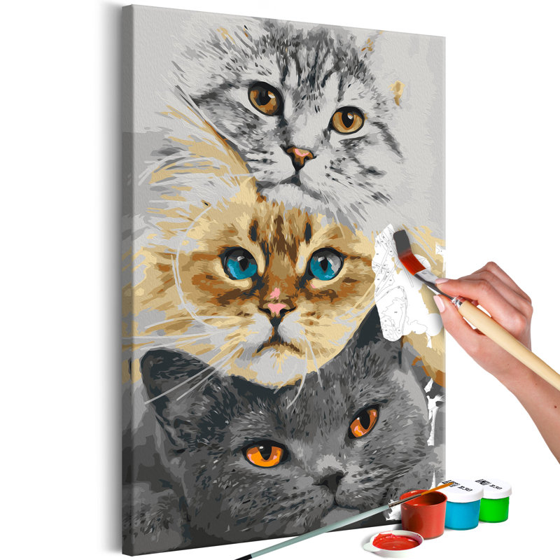 Trousse de peinture par numéros - Trio de chats