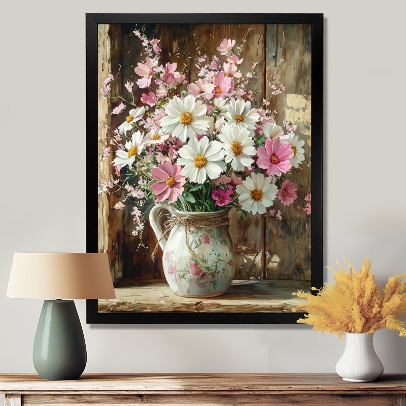 Bennett - Floral Canvas Wall Art, Noir, noir, noir, noir, H 20 po x l 12 po, Reproduction encadrée sans passe-partout