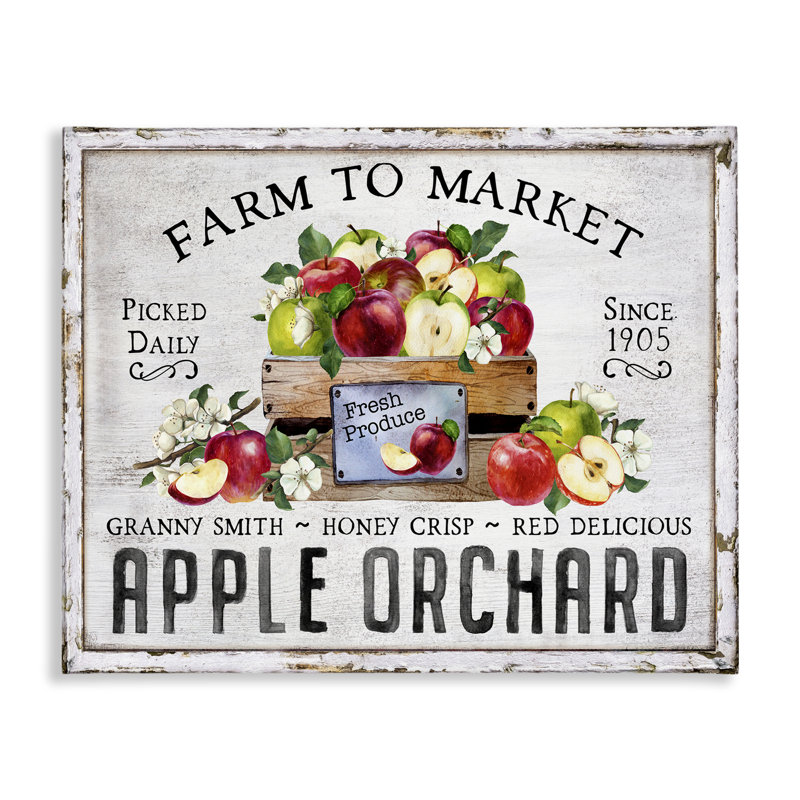 Art mural sur toile Farmhouse Apple Orchard par Creatif Belle bp-614_CN, H 36 po x l 48 po