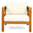 Outdoor Acacia Wood Club Wooden Armchair with Cushions (Set of 2), Conversation Set,Teak Finish,Beige Cushion-326582290