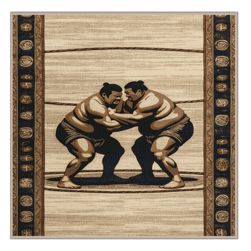  Tapis lavable Sumo Wrestling, Carré 6 pi