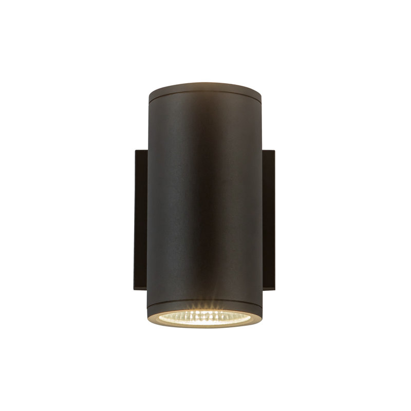 Nordic 2 - Light LED Flush Mounted Sconce, 7" H x 4.63" W x 3.38" D, 20 W, Black