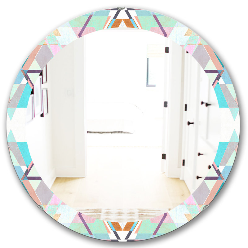 Miroir de salle de bain Mid-Century Pastel, H 23,6 po x l 23,6 po