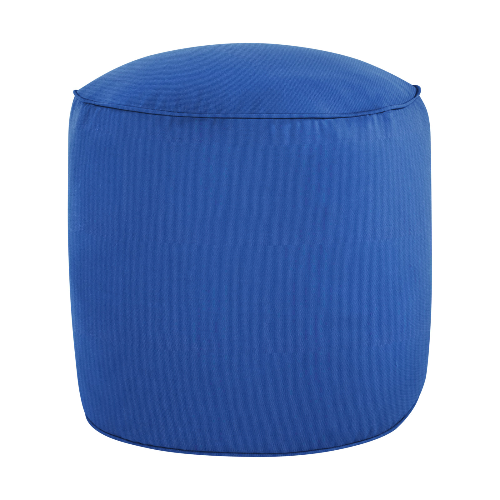 Demi Round Upholstered Outdoor Ottoman with Sunbrella® Cushion, Canvas Trueblue Sunbrella® Canvas