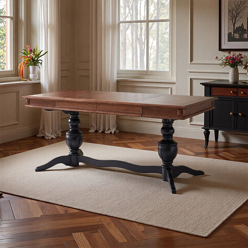 Table de salle à manger de style rétro, H 30,70 po x L 86,61 po x P 35,43 po