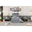 Lit simple en bois avec tête de lit avec prises de courant, lit extensible avec lit gigogne simple avec trois tiroirs de rangement-1683983561