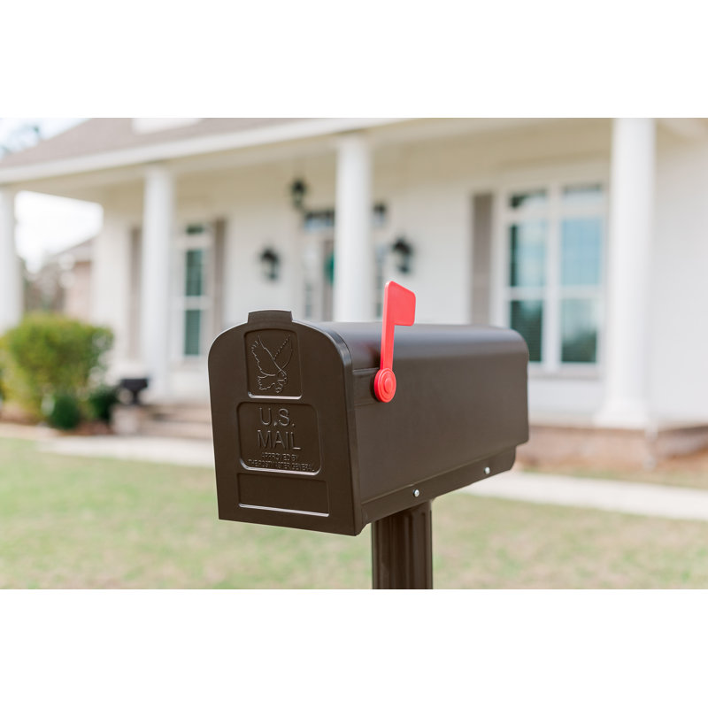 Harrison All-in-One Plastic Mailbox and Post Combo